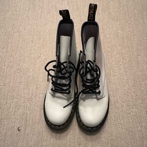 Dr. Martens White and Black Combat Boots